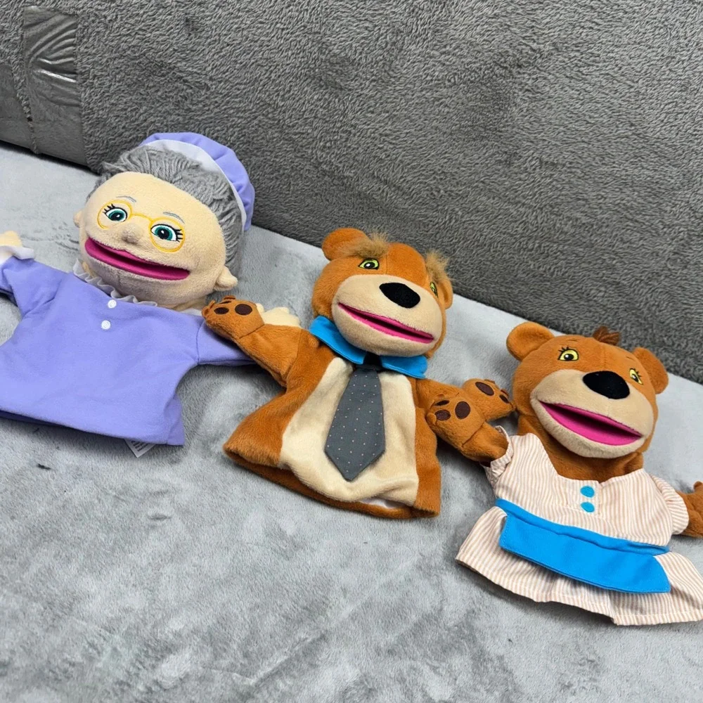 Lakeshore Learning Hand Puppets Set 3 Goldilocks Bears Grandma Plush Good‎ Size